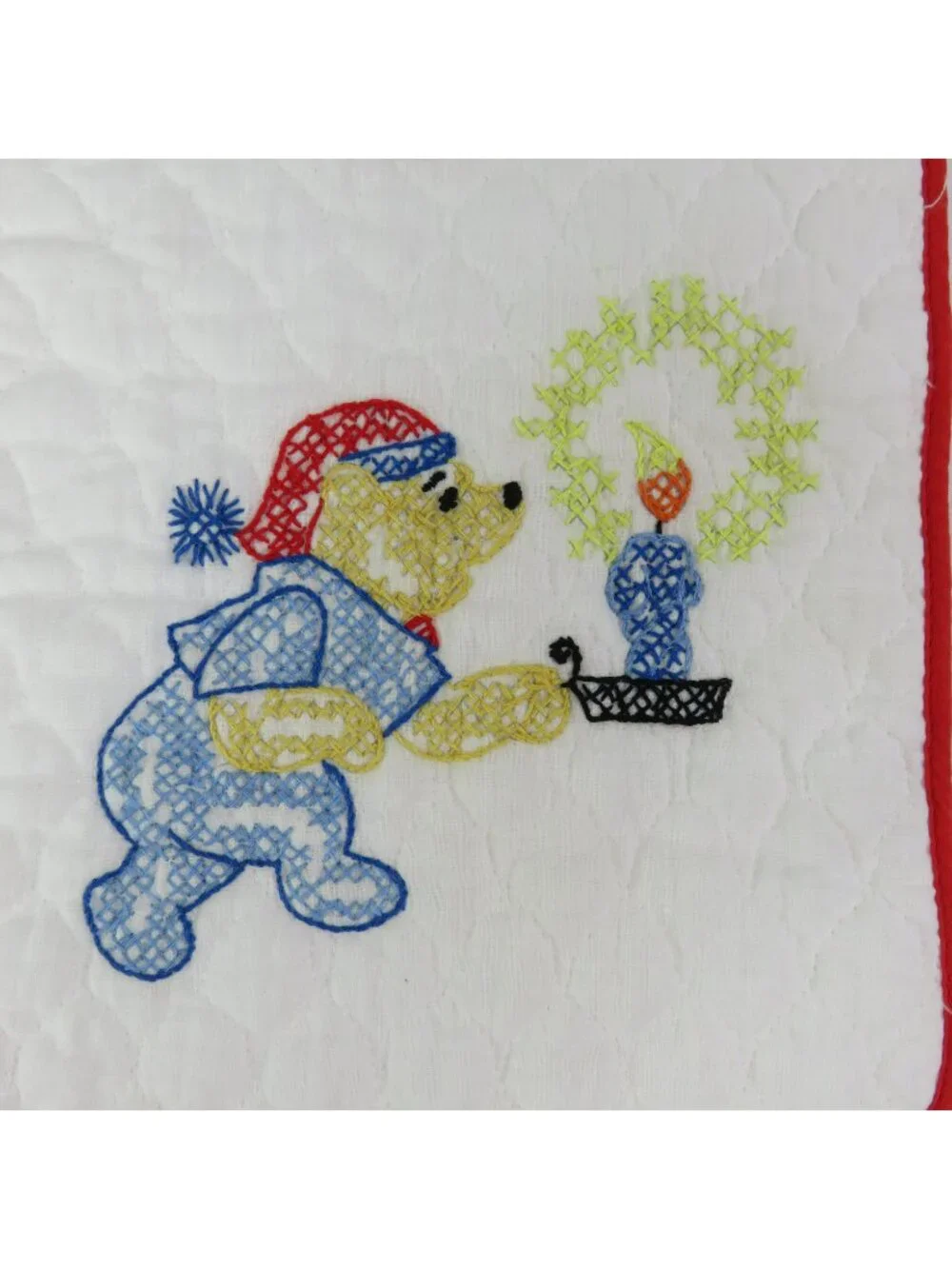 Disney Hand Embroidered Winnie the Pooh Baby Bib - Set of Two Cross Stitch Bibs